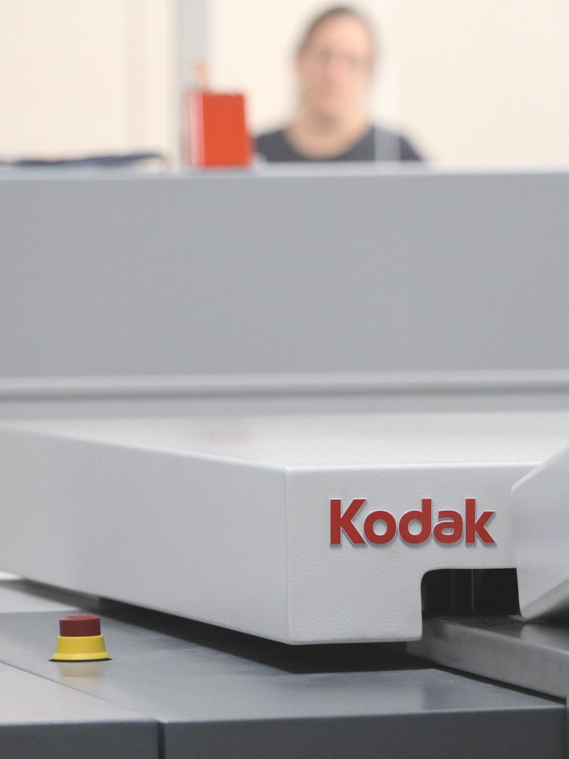 Druckplatten Belichter in unserer CTP (Computer to plate) Abteilung