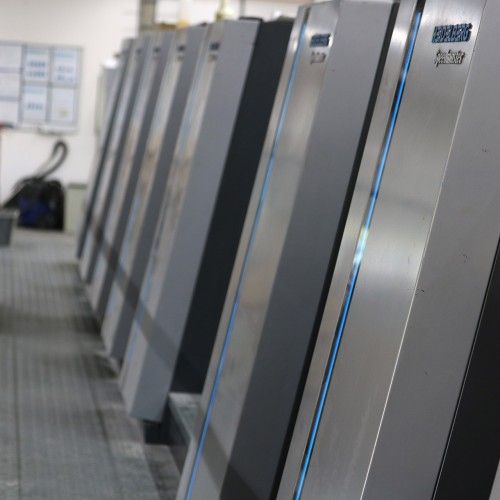 Druckwerke unserer Bogenoffset-Maschine Speedmaster von Heidelberg